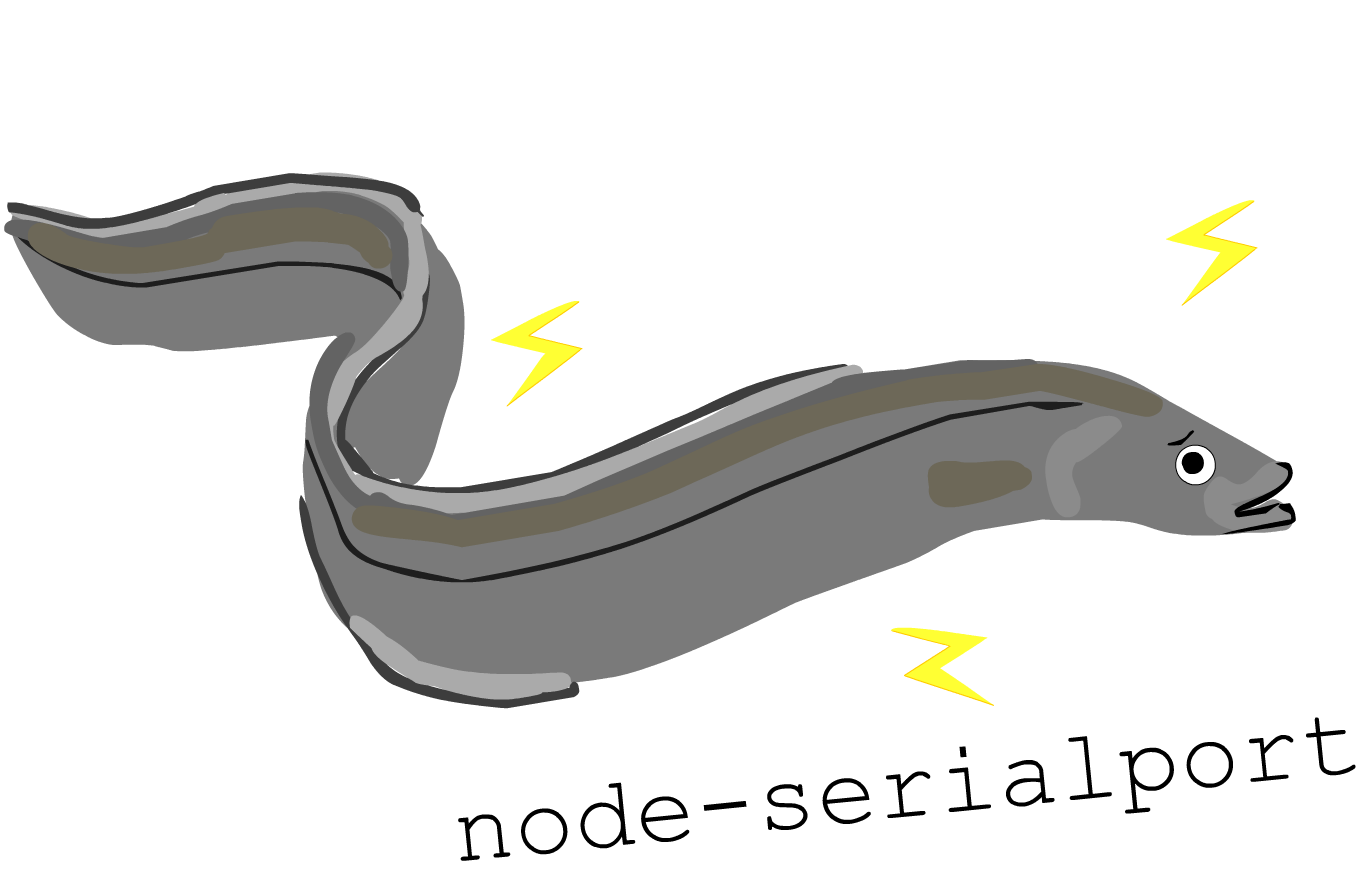 a scrappy illustration of an electric eel with 3 lightning bolts surrounding it.