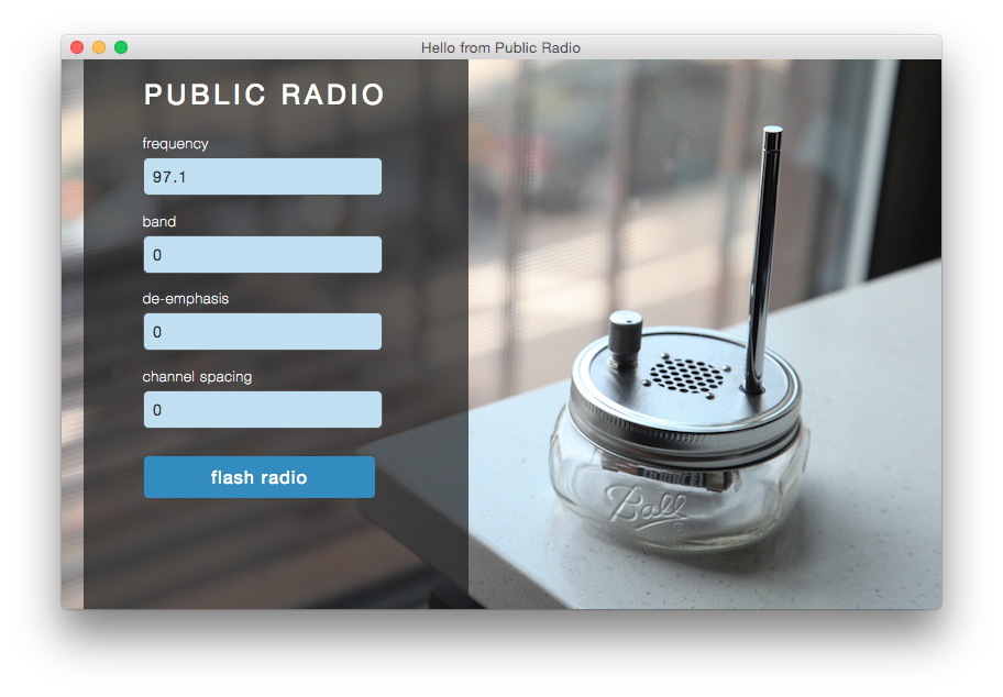 screenshot of public radio app